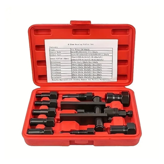 10pcs Practical Bearing Puller Motorcycle Bearing Removal Tool Puller with Box Motorcycle Internal Bearing Puller Kits ,Widely Applications