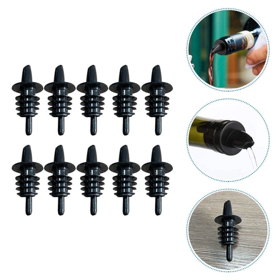 10pcs Practical Wine Bottle Pourers Plastic Wine Pourerr Wine Bottle Stoppers