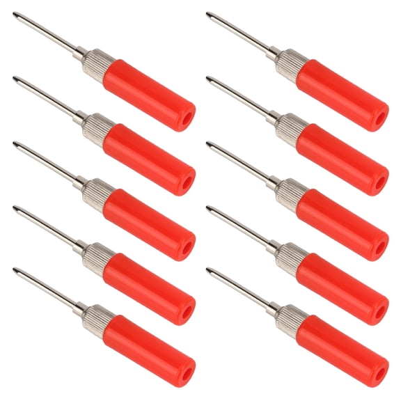 10pcs Premium Test Probe Pins 2mm Insulation Piercing Needle Solderless Non Destructive Multimeter Testing Probes For Automotive Circuit Diagnostic Tool Red Color 10 inches / 25.4 cm