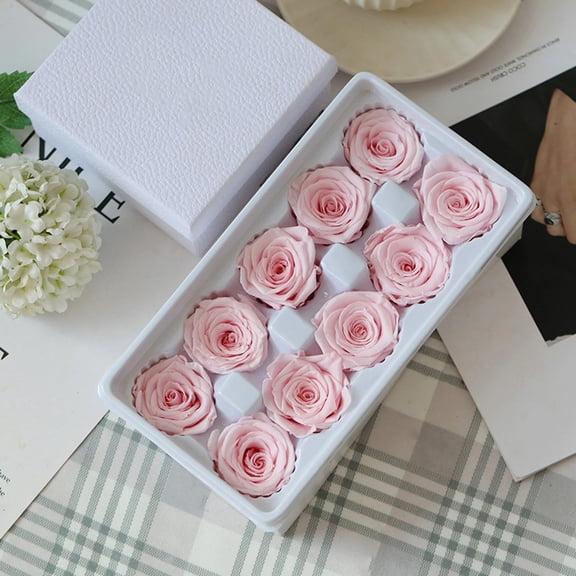 10pcs Preserved Rose Head,Real Rose Head, ForeverFlowers for Bouquet Natural Rose Head,Rose Heads Last, DIY Natural Decorative Goods