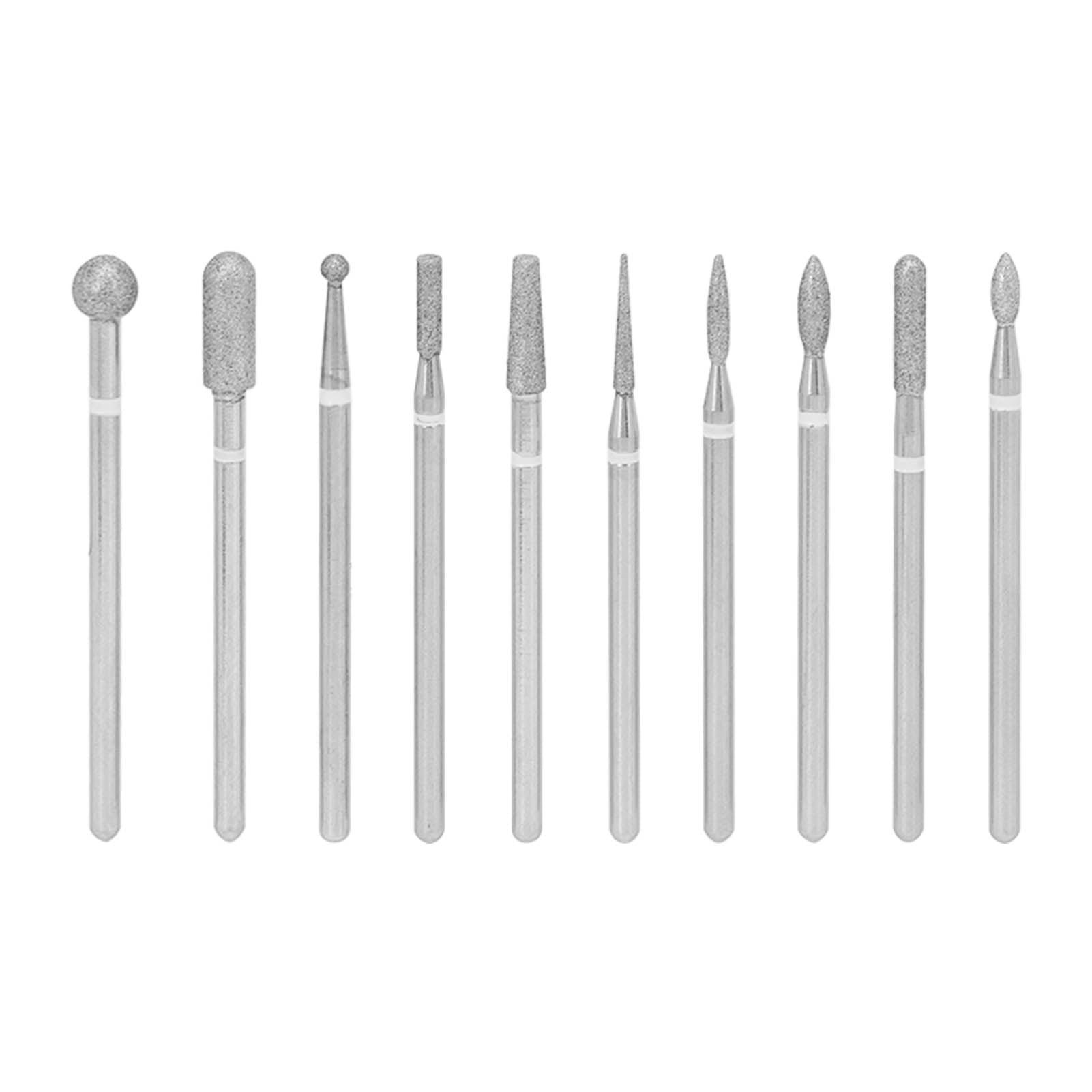 10pcs Professional Emery Nail Drill Bits Set Home Salon Novice Cuticle