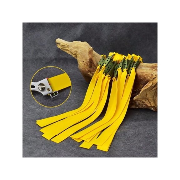 10pcs Professional Latex Flat Rubber Band For Hunting Shooting 0 75mm Color Random With Pouch