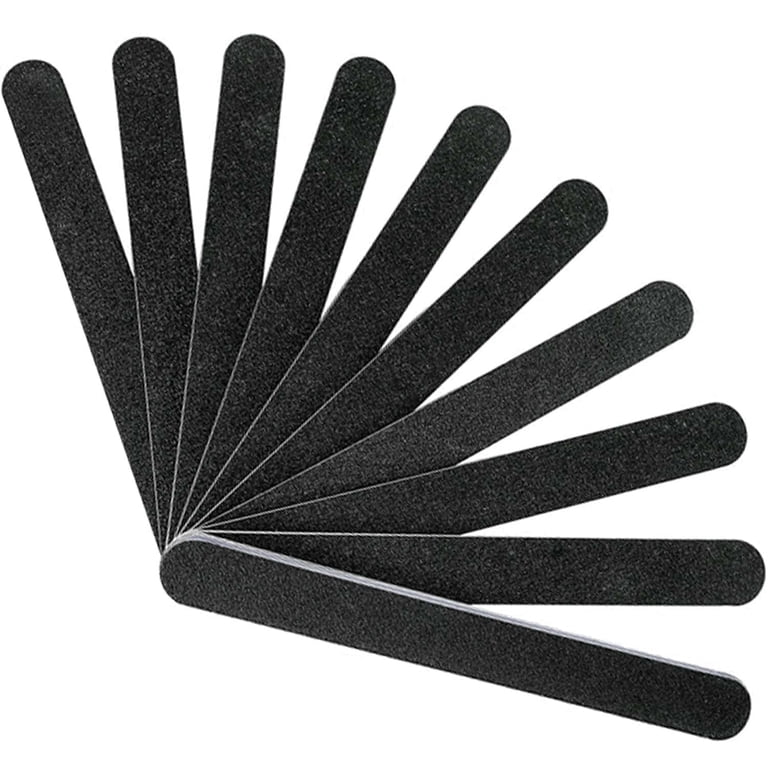 10-Pack Professional Nail Files - 100/180 Grit Emery Boards, Half Moon Shape
