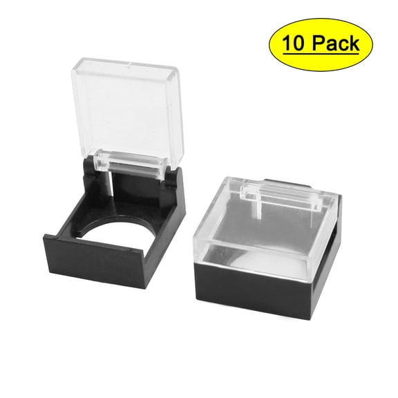 10pcs Protective 16mm Dia Thread Plastic Dust Cover Switch Guard