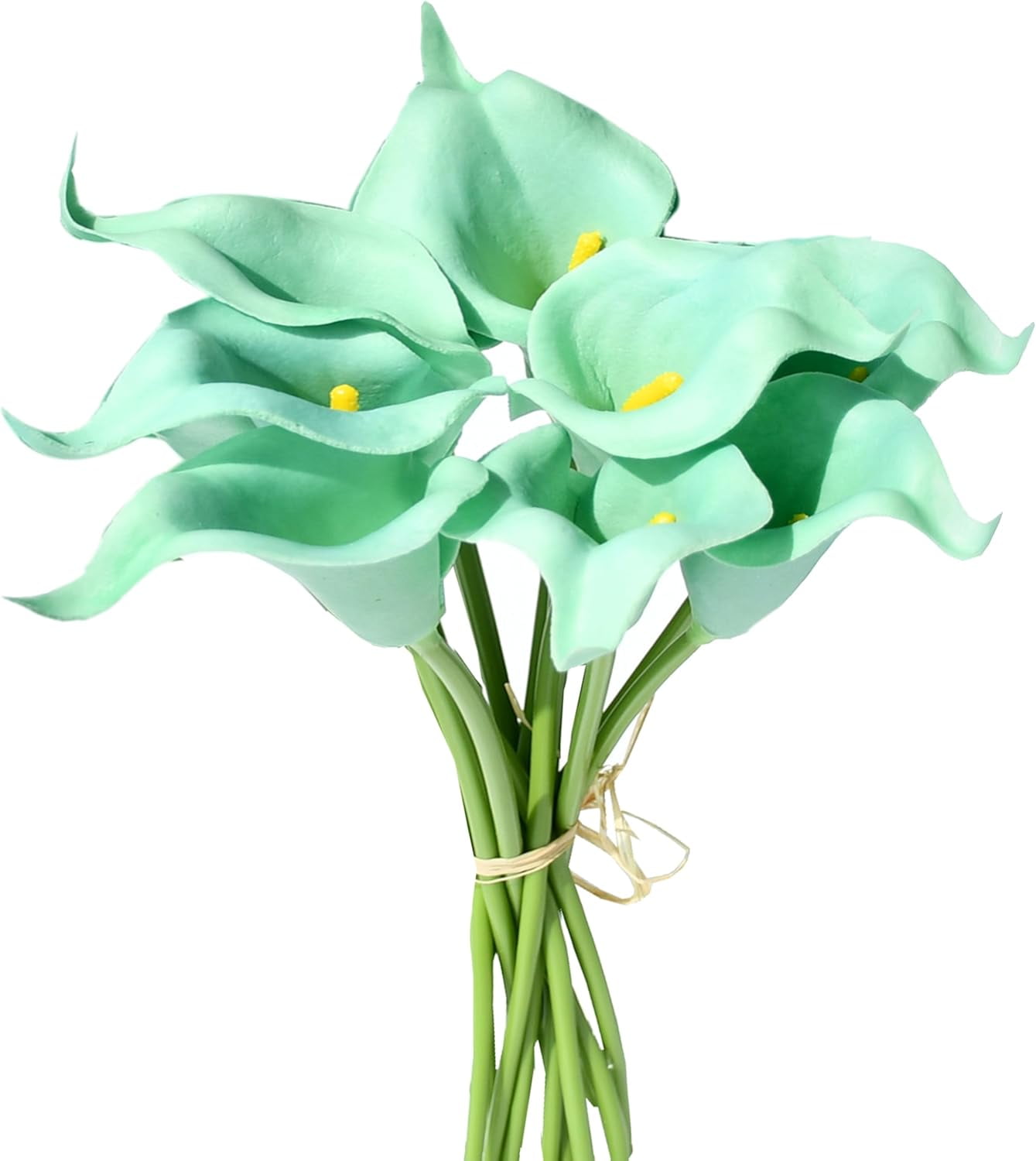 10pcs Pure Yellow Flowers Artificial Calla Lily Silk Fake Flowers 13.5" for Mother's Day Easter Home Kitchen Wedding Decorations