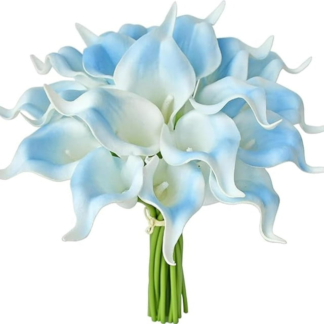 10pcs Pure Yellow Flowers Artificial Calla Lily Silk Fake Flowers 13.5