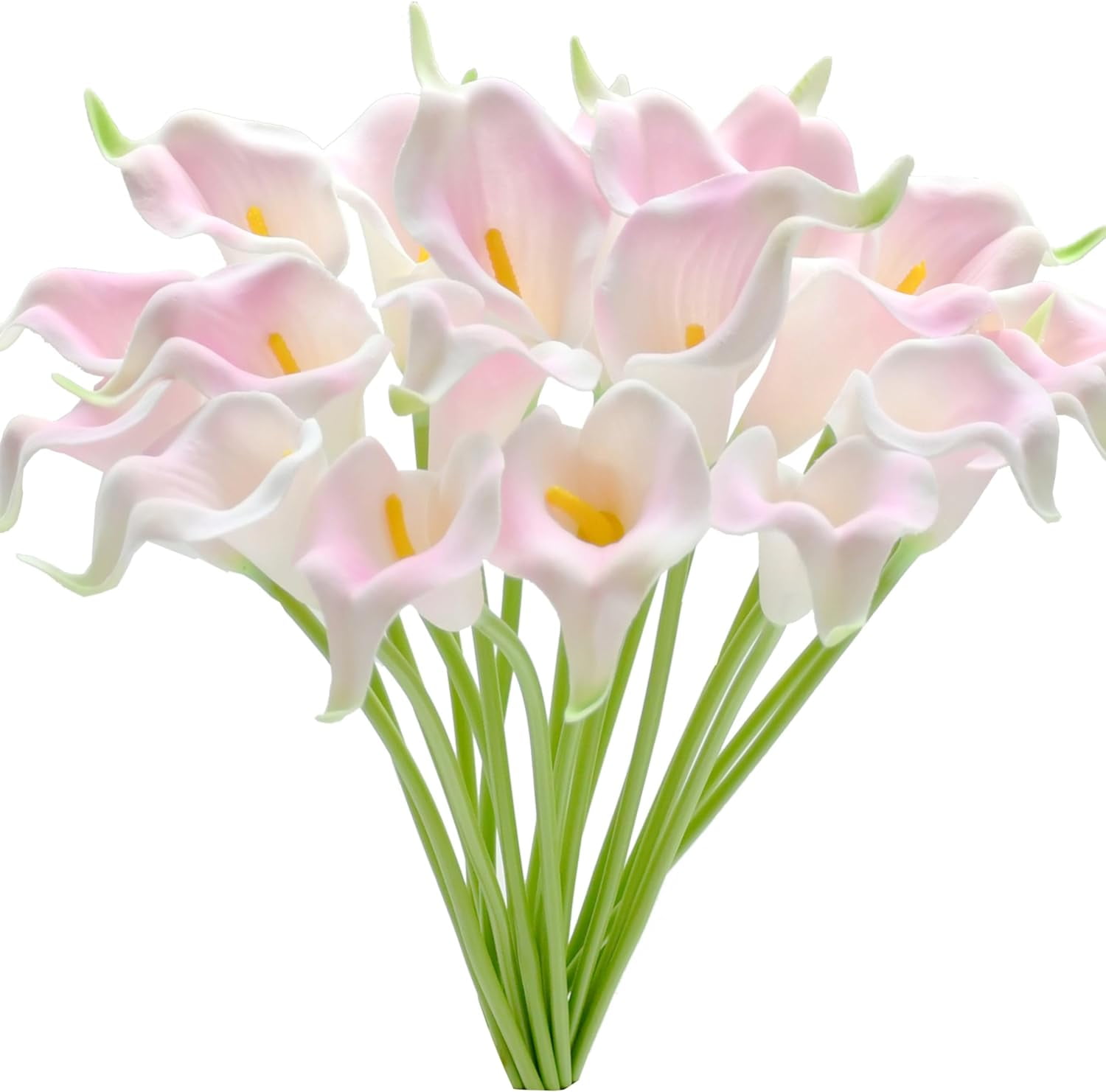 10pcs Pure Yellow Flowers Artificial Calla Lily Silk Fake Flowers 13.5