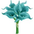 thumbnail image 1 of 10pcs Pure Yellow Flowers Artificial Calla Lily Silk Fake Flowers 13.5" for Mother's Day Easter Home Kitchen Wedding Decorations, 1 of 5