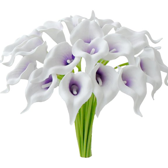 10pcs Pure Yellow Flowers Artificial Calla Lily Silk Fake Flowers 13.5" for Mother's Day Easter Home Kitchen Wedding Decorations