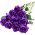 thumbnail image 1 of 10pcs Purple Rose Artificial Flower,Artificial Rose Silk Flower 50cm Fake Rose Blossom Bridal Bouquet for Home Wedding Decor (Purple), 1 of 8