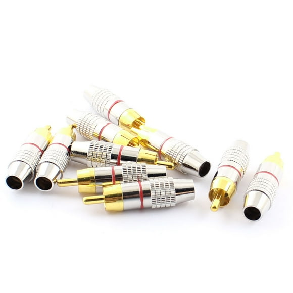10pcs RCA Male Plug Audio Video Coaxial Coax Cable Wire Connectors Adapters
