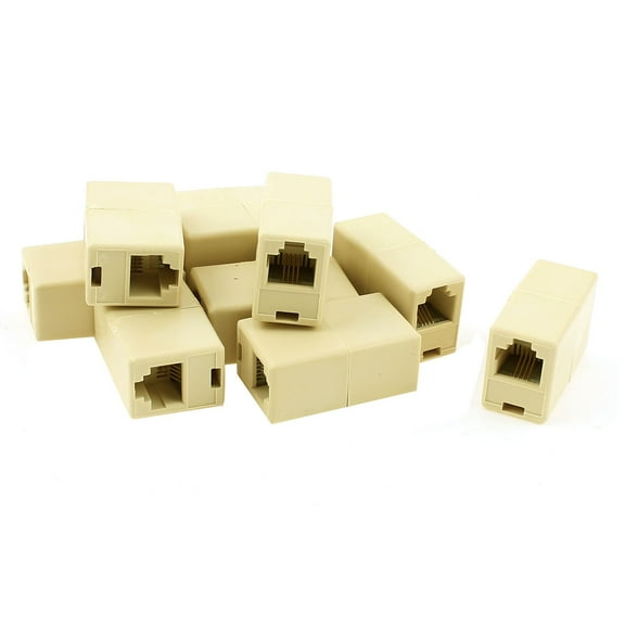 10pcs RJ11 8P8C Female to Female Phone Cable Extension Network Connector Jack