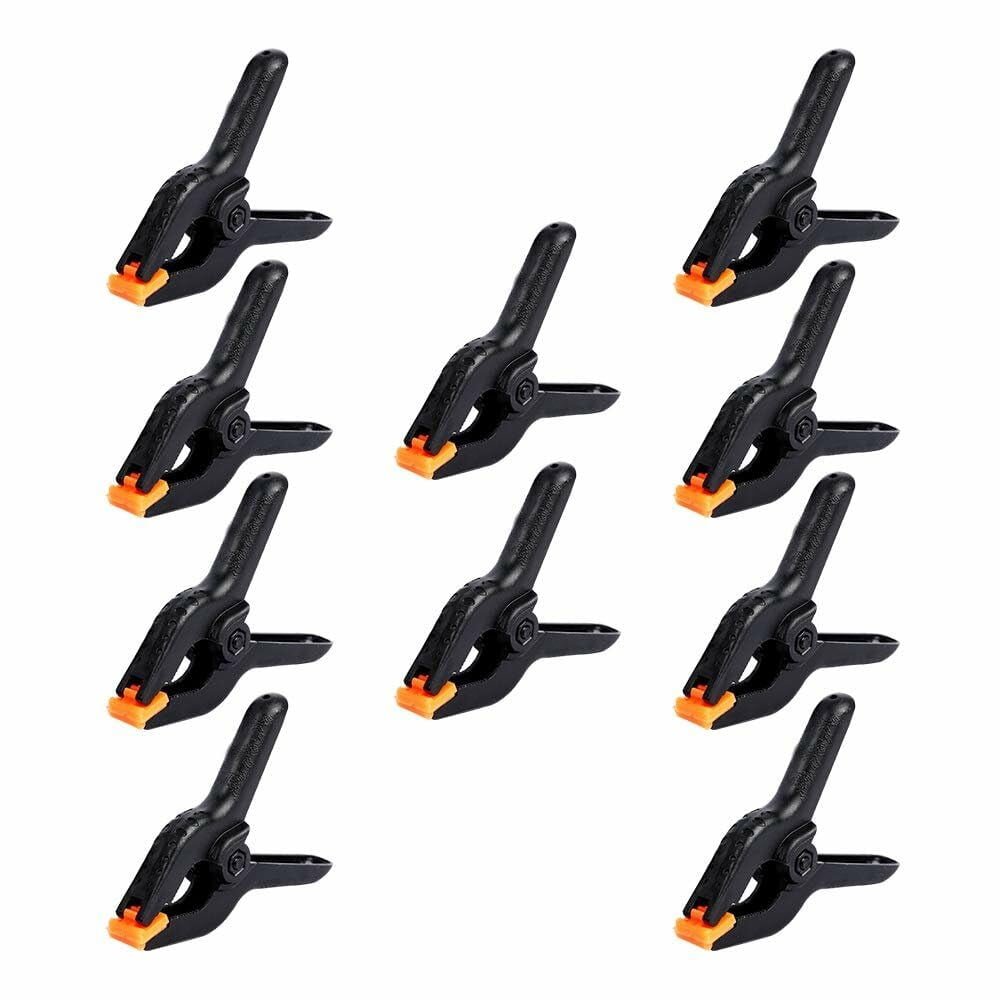 10pcs Ratchet Bar Clamp 2/3/4/6/9 Inch Woodworking A-Clip Black Wood Working Clip Plastic DIY Ergonomic Grip for Crafts Photography