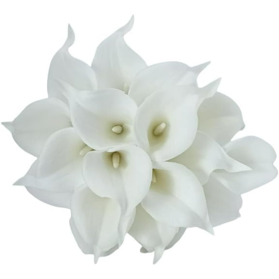 10pcs Real Touch Artificial Calla Lily Flowers for Decoration, Outdoor Wedding Bouquets, Lifelike Faux Flowers for Home, Garden, Party, and Event Decor (Yellow)