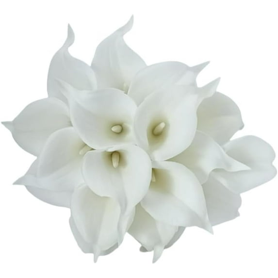 10pcs Real Touch Artificial Calla Lily Flowers for Decoration, Outdoor Wedding Bouquets, Lifelike Faux Flowers for Home, Garden, Party, and Event Decor (Yellow)