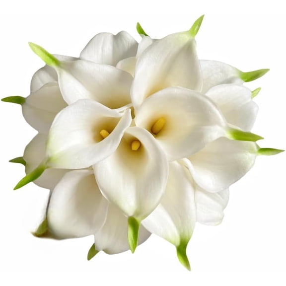 10pcs Real Touch Artificial Calla Lily Flowers for Decoration, Outdoor Wedding Bouquets, Lifelike Faux Flowers for Home, Garden, Party, and Event Decor (Yellow)