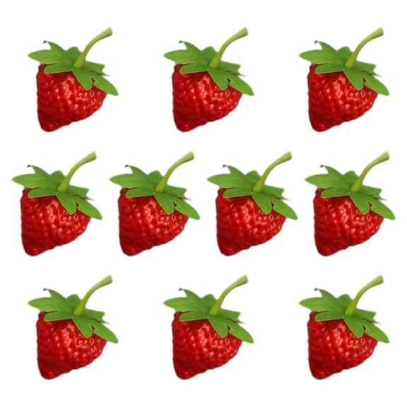 10pcs Realistic Fruit Artificial Strawberry Simulations Fruit Decorative Fake Model Display Photography Props Toy
