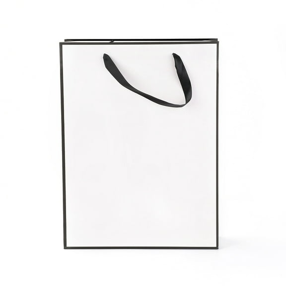 10pcs Rectangle Paper Bags with Handles for Gift Bags and Shopping Bags White 40x30x0.6cm