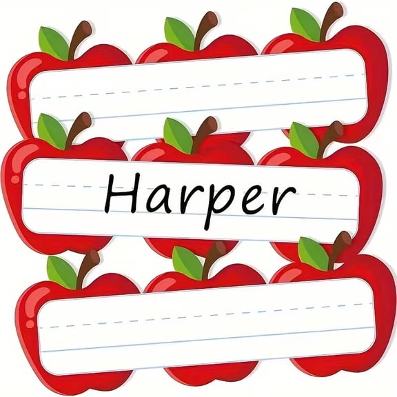 10pcs Red Apple Classroom Sticker Labels - Back-to-School Bulletin Board & Wall Decals for Teachers, Parents, and Students - Fun Apple-Themed Decor for Desks, Tables, and Cubbies