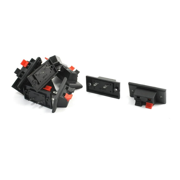 10pcs Red Black 2 Position Cable Wire Clip Socket Speaker Terminals