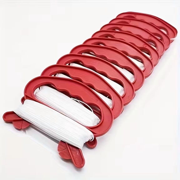 10pcs Red & White Polyester Kite Spools - Each 30m Long Durable Smooth Line for Easy Launching, Ideal for All Kites, Smooth Flight Control, Kite Accessories