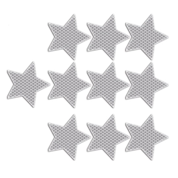 10pcs Reflective Star Vehicle Stickers Self-Adhesive for Night Driving Safety Easy Installation on Car Truck Motorcycles