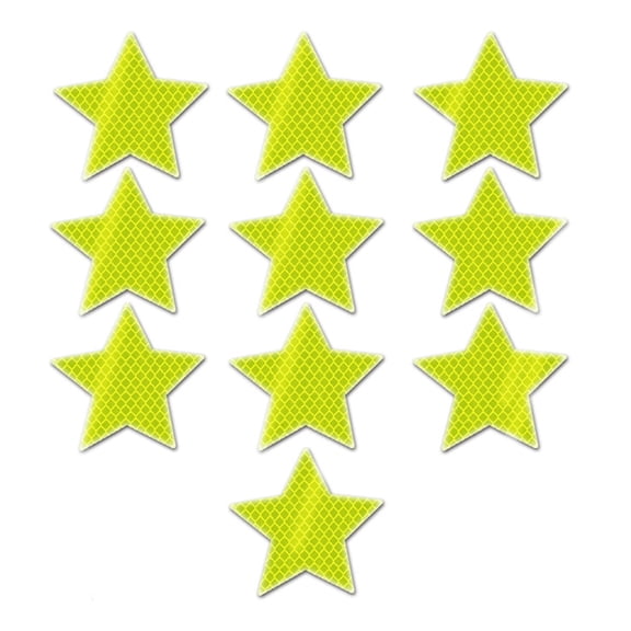 10pcs Reflective Star Vehicle Stickers Self-Adhesive for Night Driving Safety Easy Installation on Car Truck Motorcycles
