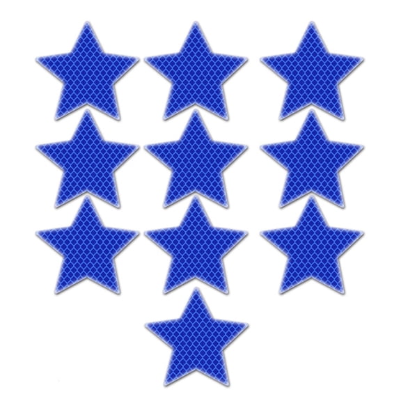 10pcs Reflective Star Vehicle Stickers Self-Adhesive for Night Driving Safety Easy Installation on Car Truck Motorcycles