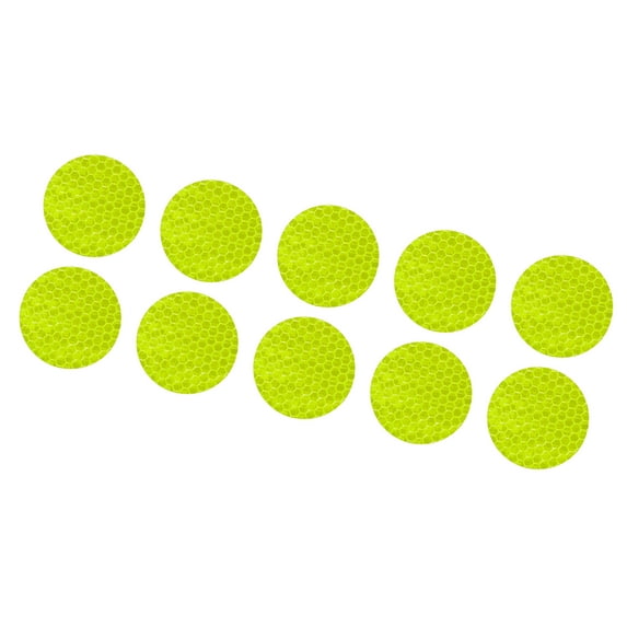 10 Pcs Reflective Stickers, 1.97" OD Round Shape Safety Tape Reflector Universal for Cars Trucks Trailers Waterproof PET Fluorescent Yellow