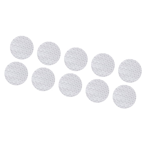 10 Pcs Reflective Stickers, 1.97" OD Round Shape Safety Tape Reflector Universal for Cars Trucks Trailers Waterproof PET White