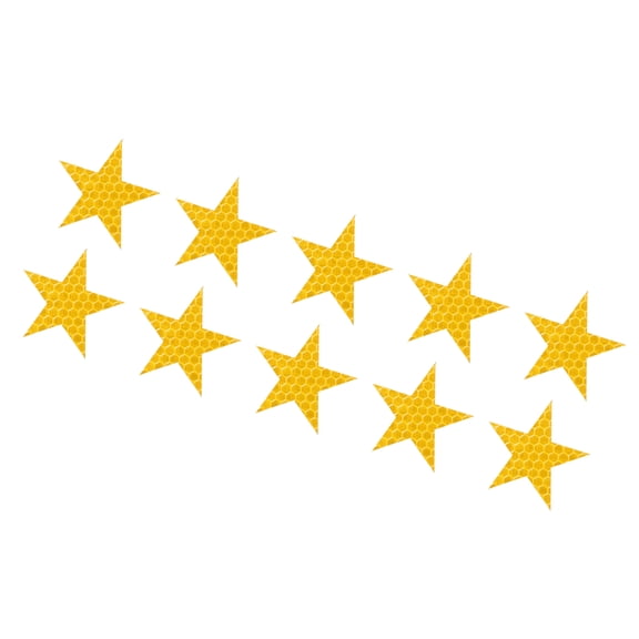 10 Pcs Reflective Stickers, 1.97"x1.89" Star Shape Safety Tape Reflector Universal for Cars Trucks Trailers Waterproof PET Yellow