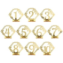 10pcs Reserved Sign Hexagonal Number 1-10 Pattern Seating Table Sign for Banquet