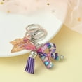 thumbnail image 1 of 10pcs Resin Letter & Acrylic Butterfly Keychain Tassel Keychain with Alloy Keychain Clasp Letter R 9cm, 1 of 1