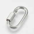 thumbnail image 1 of 10pcs Resistant 304 Stainless Steel Keychain Clasp Findings Quick Links Oval Stainless Steel Color 37x20x7mm, 1 of 2