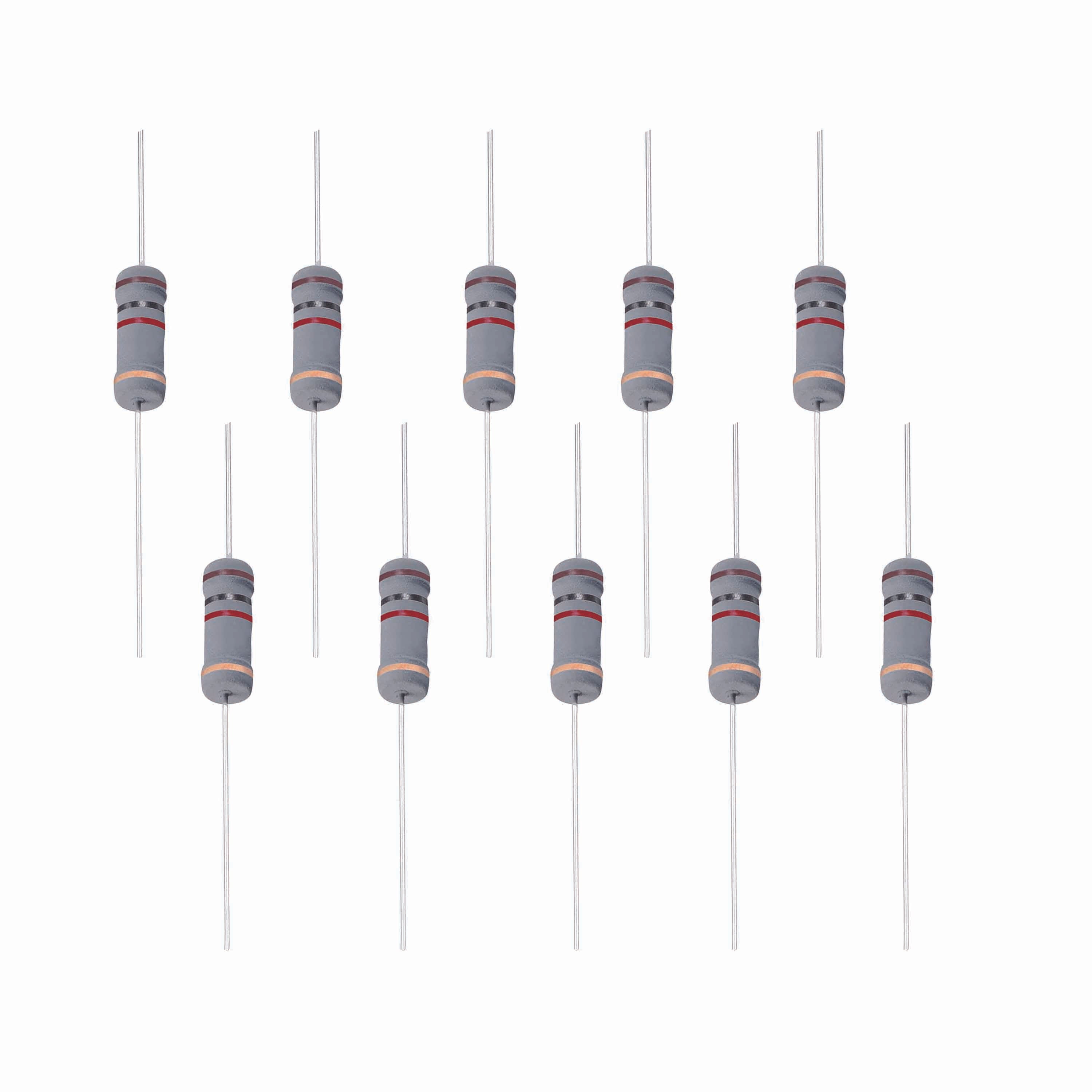 Lot De 10 Résistances Carbone 1.8K Ohms 1W - Tolérance ±5%, Marque SRPASSIVES