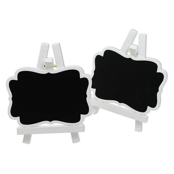 10pcs Retro Easel Mini Chalkboard Lightweight Easy Wipe Table Numbers Wood Framed Weddings Parties Rectangle Message Board