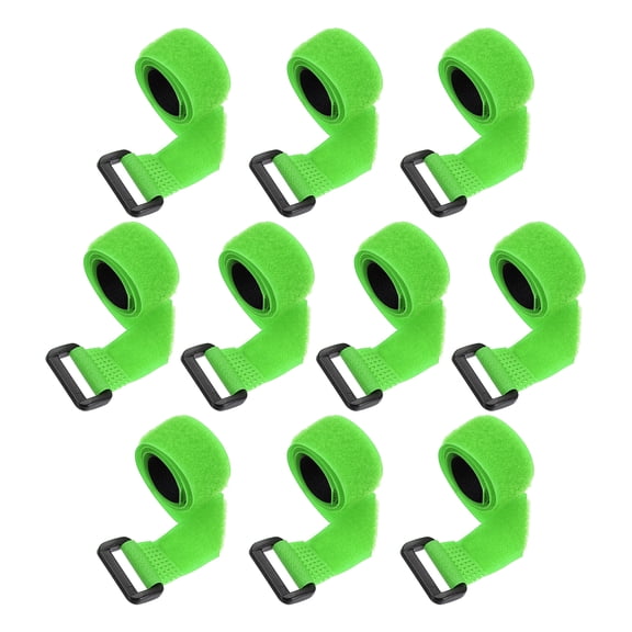 10pcs Reusable Cinch Straps 0.8"x14" Hook and Loop Cable Securing Straps, Green