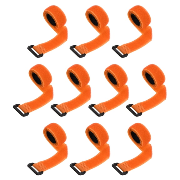 10pcs Reusable Cinch Straps 0.8"x20" Hook and Loop Cable Securing Straps, Orange