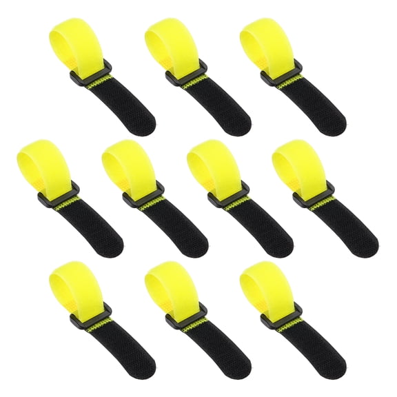 10pcs Reusable Cinch Straps 0.8"x6" Hook and Loop Cable Securing Straps, Yellow