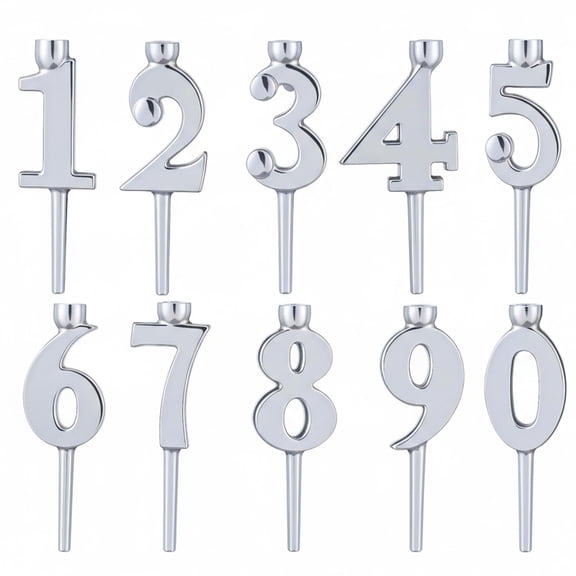 10pcs Reusable Numeral Birthday Candle Holder, 0-9 Plastic Number Candlestick Set, Cake Topper Digital Candles Stand for Celebration, Party, Baby Shower, Anniversary Decor