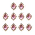 thumbnail image 1 of 10pcs Rhinestone Gems Cabochons Flat Back Embellishments Wedding Phone Decor of Size 1*1.2inch - Pink, 1 of 5