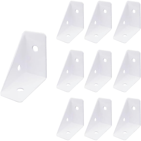 10pcs Right Angle Corner Shelf Bracket - Decorative Steel Braces for Desk Bed Cabinet