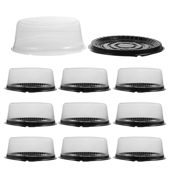 10pcs Round Cake Carriers Boxes Clear Lids Round Cake Boxes Reusable Plastic Cake Round Container