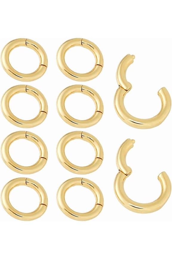 10pcs Round Carabiner Clip Snap 12mm Trigger Spring Snap Clip Hook Buckle Metal Spring Key Ring Buckles for Jewelry Making Supplies DIY Keychain Leather Bags Purse Craft