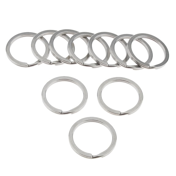 10pcs Round Keychains Metal Keychains - 28mm