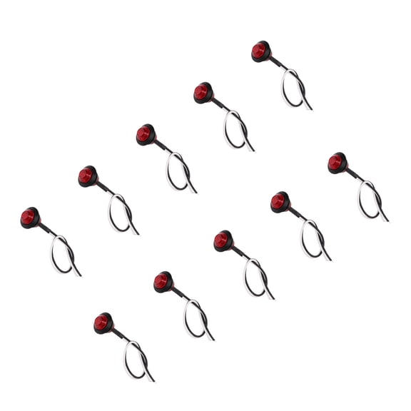 10pcs Round LED Side Marker Lights 3LED IP68 Waterproof Clearance Indicator Turn Signal Taillight for Truck Trailer RV Car Red Light 2.5 inches / 6.35 cm
