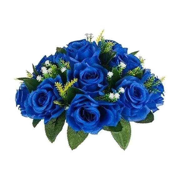 10pcs Royal Blue Artificial Roses Bouquet, Fake Silk Roses for Wedding Centerpieces, Table Decor, Bridal Bouquets, Home Floral Arrangements, Party & Event Decorations, No Maintenance