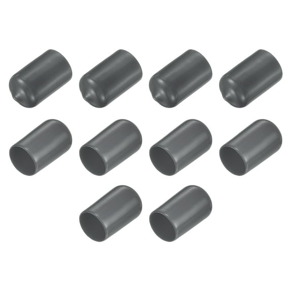 10pcs Rubber Caps 13mm ID Vinyl Round Cap Cover Protectors Dark Gray