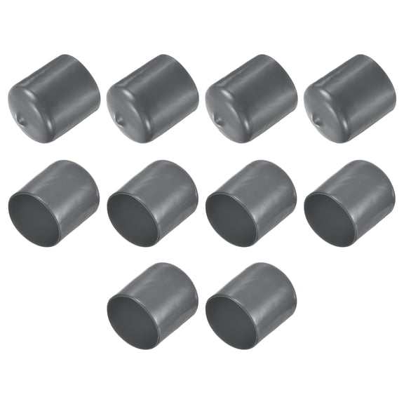 10pcs Rubber Caps 36mm ID Vinyl Round Cap Cover Protectors Dark Gray