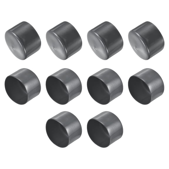 10pcs Rubber Caps 70mm ID Vinyl Round Cap Cover Protectors Dark Gray